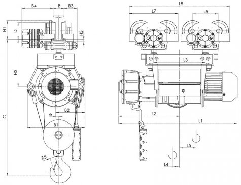 Таль электрическая передвижная типа ВТ39 взрывобезопасного исполнения (ВБИ), г/п 10 тонн